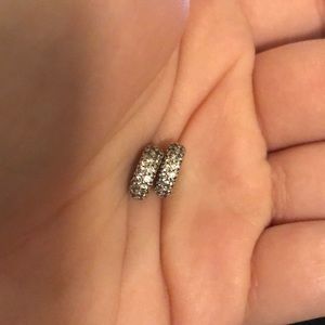 silver sparkle pandora spacer charms